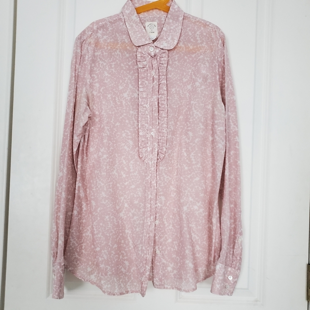 J. Crew Floral Ruffle Top Size 4